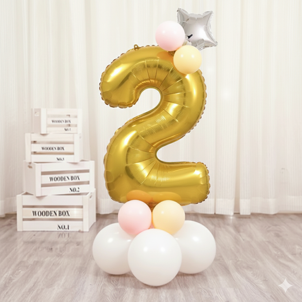 Balon din folie, cifra aniversara 2, 85 cm