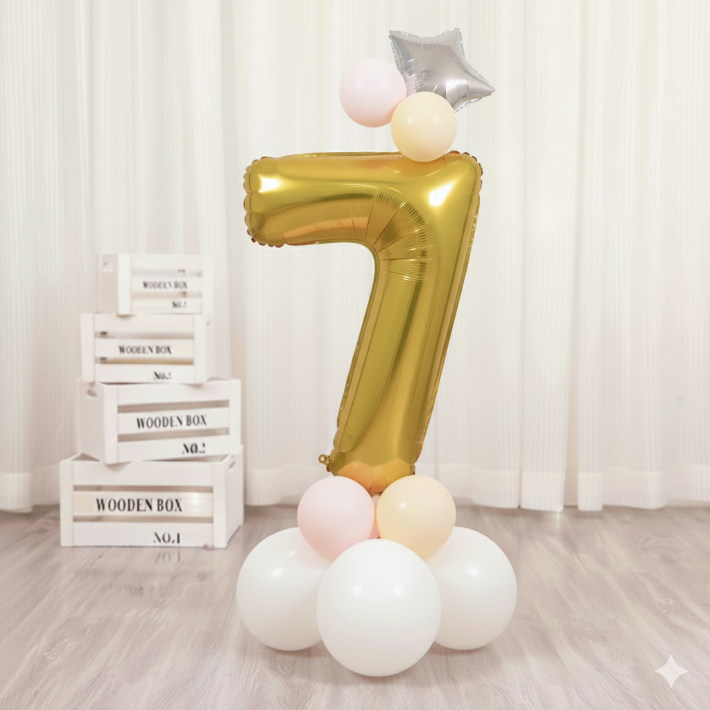 Balon din folie, cifra aniversara 7, 80 cm