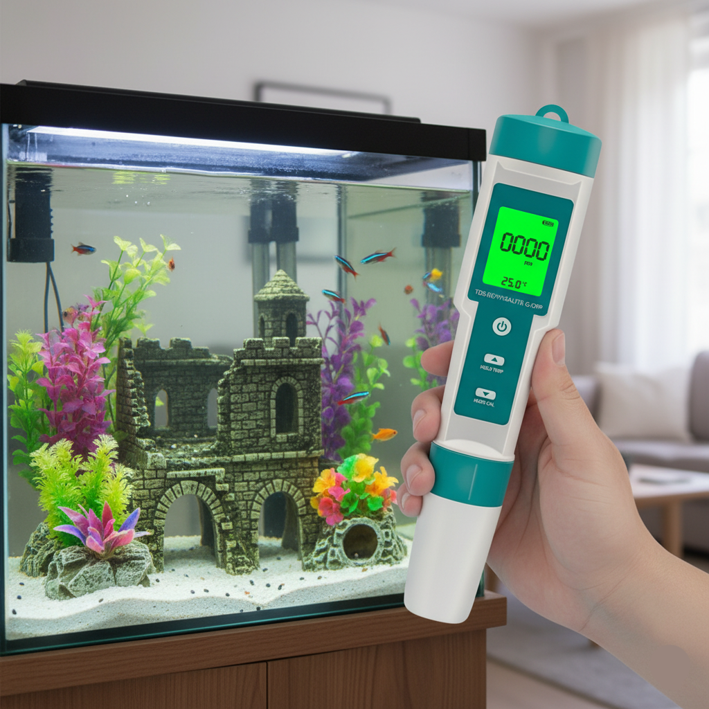 Tester apa pentru monitorizare precisa, model 7-în-1 cu afișaj LCD