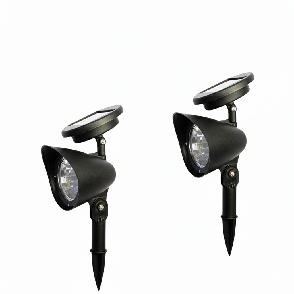 Set 2 Lampi Solare LED pentru Grădină, Lampă Reglabilă, Impermeabil IP65