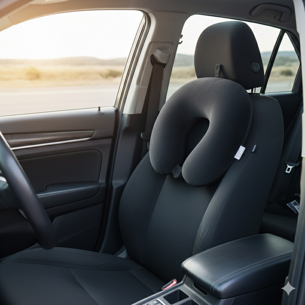 Pernă de Voiaj cu Spumă de Memorie, Suport Cervical pentru Avion, Mașină