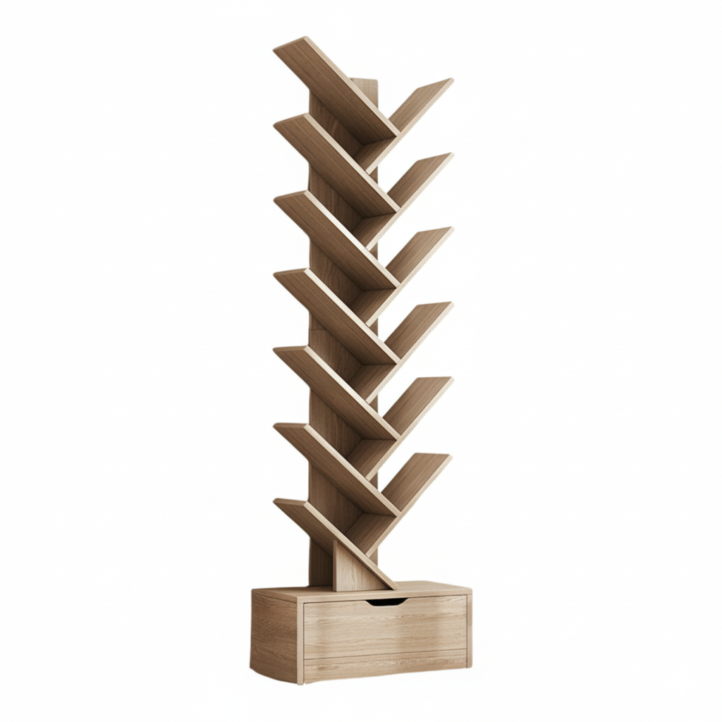 Raft decorativ Tree Design bej, 158x34 cm, MDF rezistent