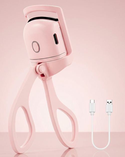 Ondulator de gene roz, încălzit, cu mânere tip foarfecă și cablu USB