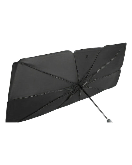 Parasolar auto tip umbrelă pentru parbriz, pliabil, cu husă, pe fundal alb
