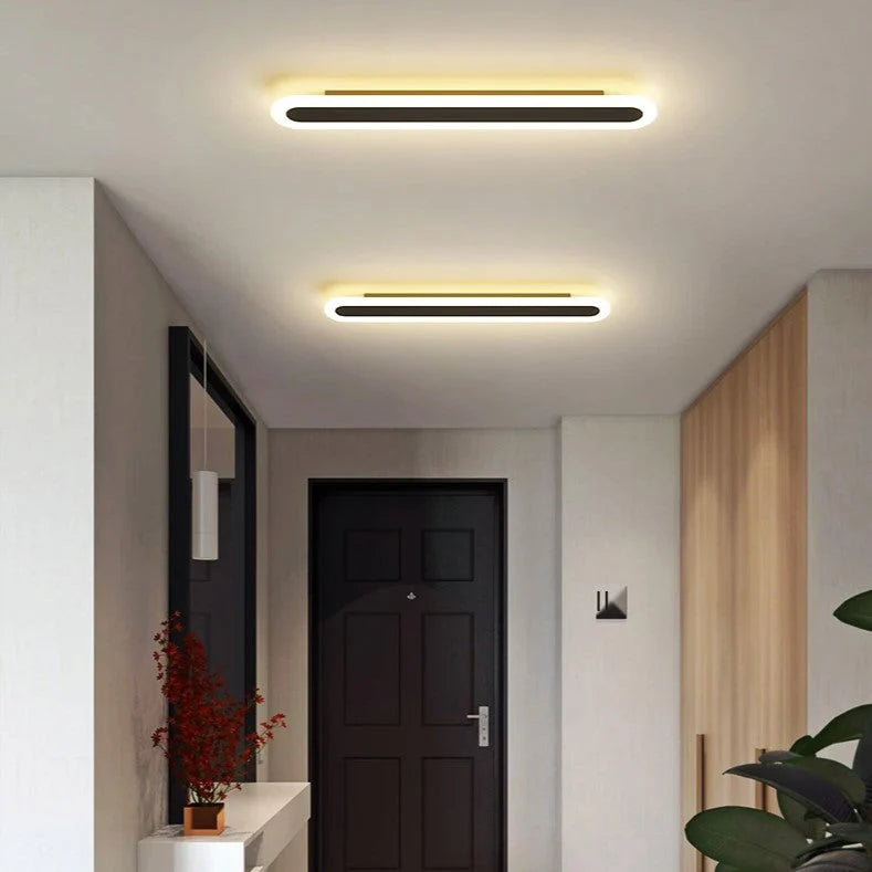 Aplica LED liniara 48W neagra, 60cm, pentru perete si tavan, design minimalist, echivalent 300W