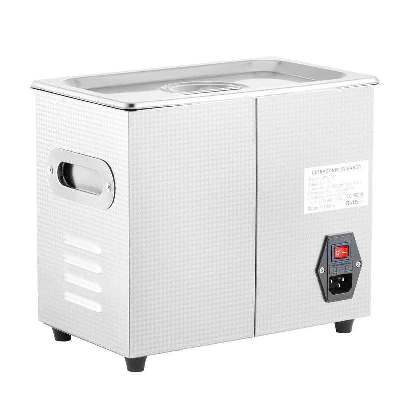 Baie ultrasonica profesionala 2,85 L cu timer digital si incalzire, 40 kHz, inox, pentru bijuterii, ochelari si piese mici