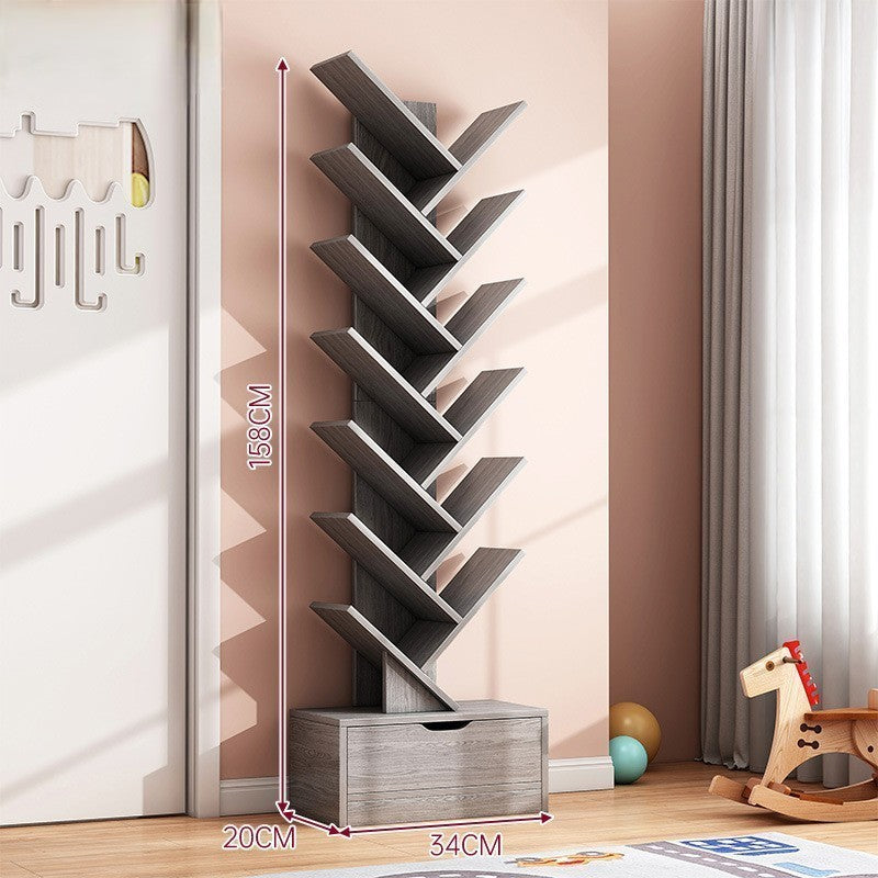 Raft decorativ Tree Design gri, 158x34 cm, MDF rezistent