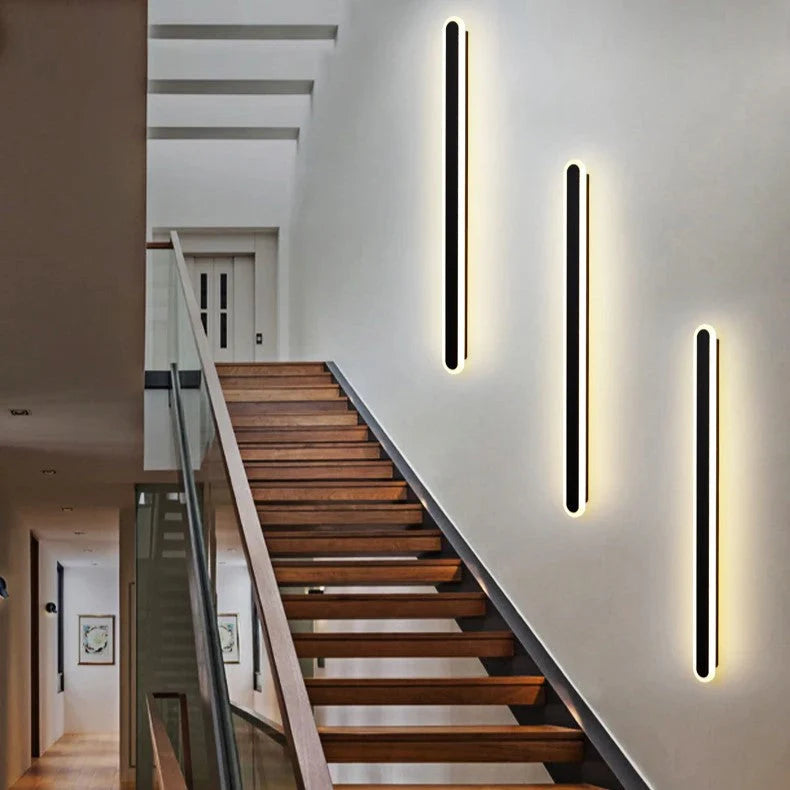 Aplica LED liniara 48W neagra, 60cm, pentru perete si tavan, design minimalist, echivalent 300W