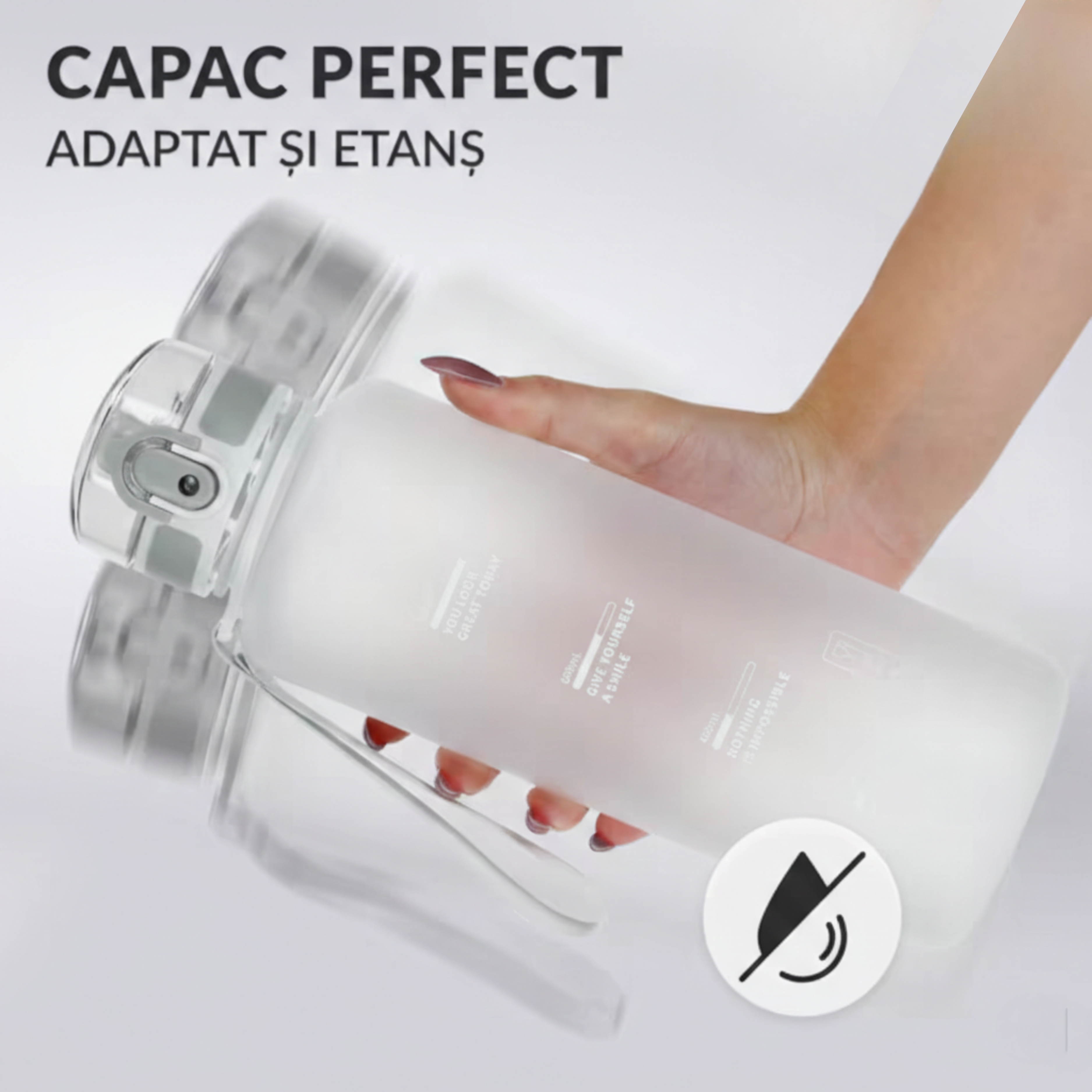 Sticla sport de apa, alba 1000 ml