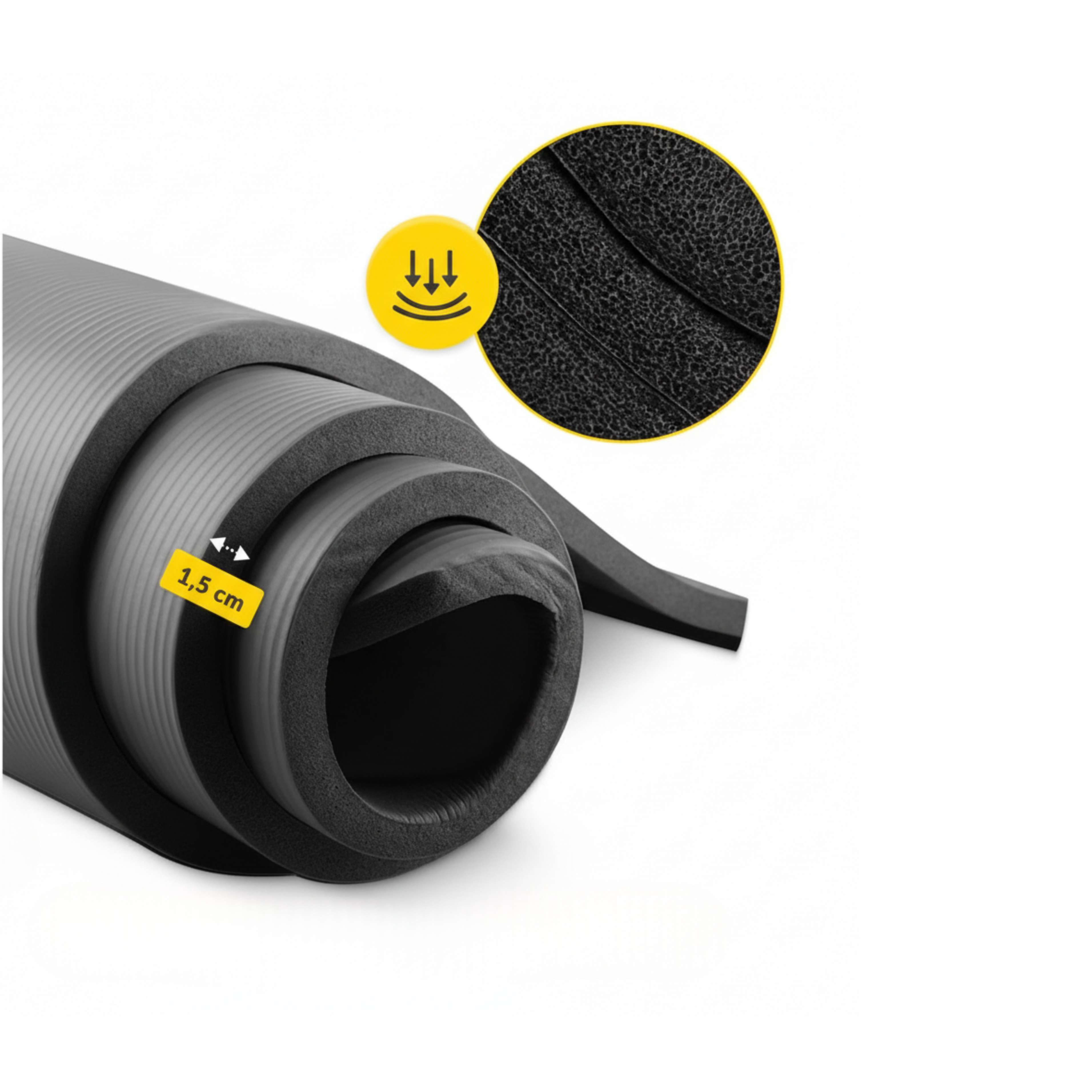 Saltea fitness pentru yoga 1 cm, Neagra