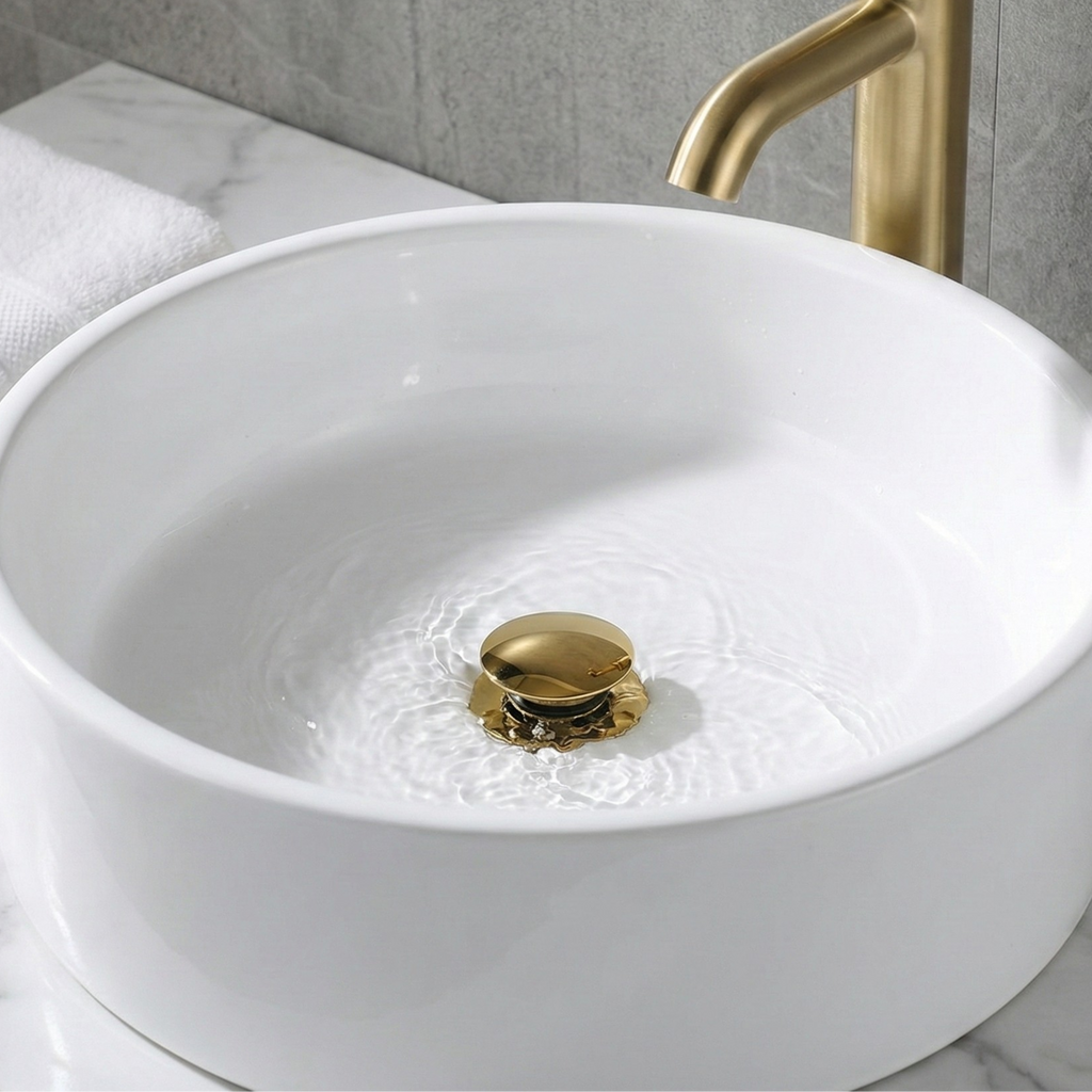 Ventil Click-Clack lavoar Universal Auriu Lucios, Filet Standard 1 1/4