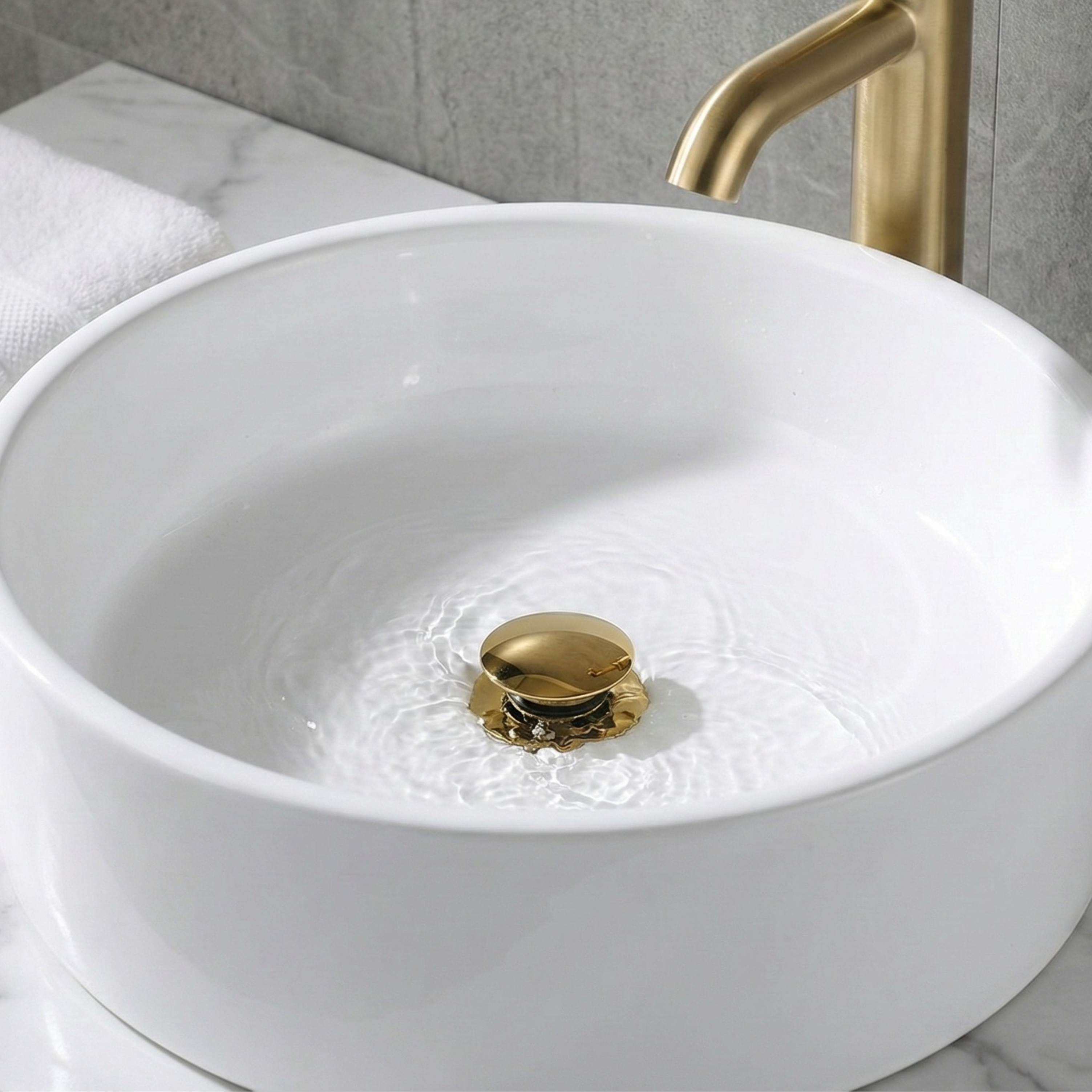 Ventil Click-Clack lavoar Universal Auriu Lucios, Filet Standard 1 1/4