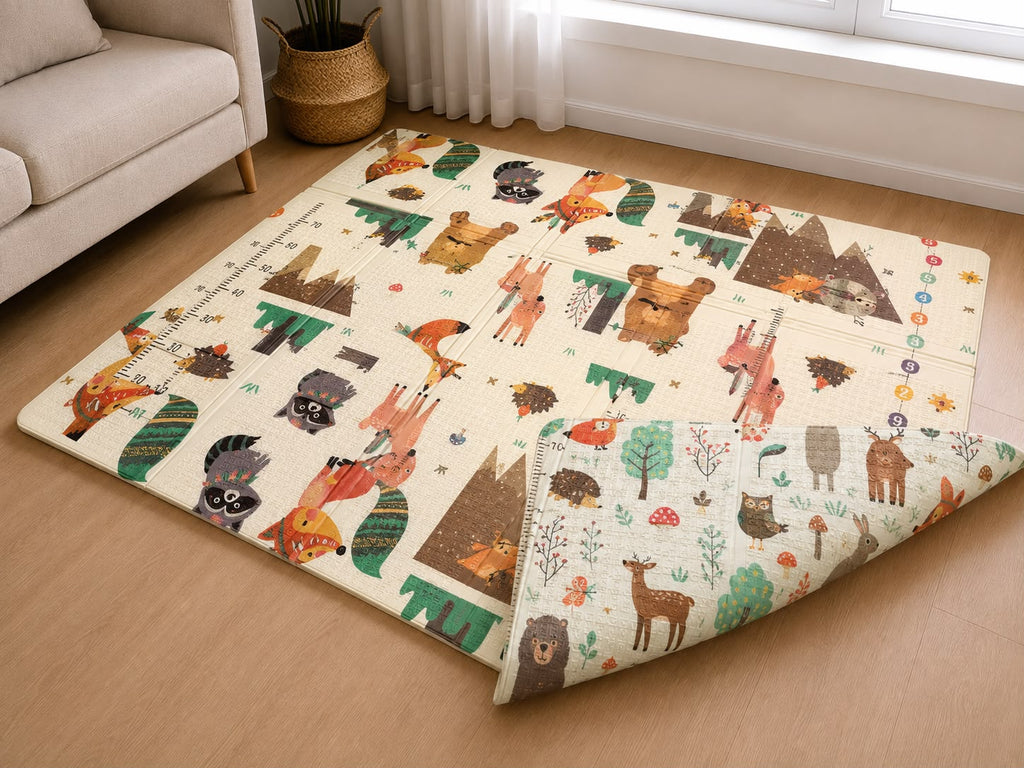 Covoras de Joacă pentru Copii – Termic, Antiderapant, Pliabil, Protectie Împotriva Loviturilor,  200x150 cm, Grosime 1 cm, Multicolor