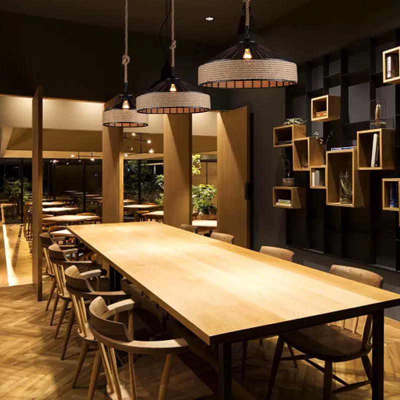 Pendul vintage cu frânghie, soclu E27 – lampă suspendată retro pentru living, dining, bar