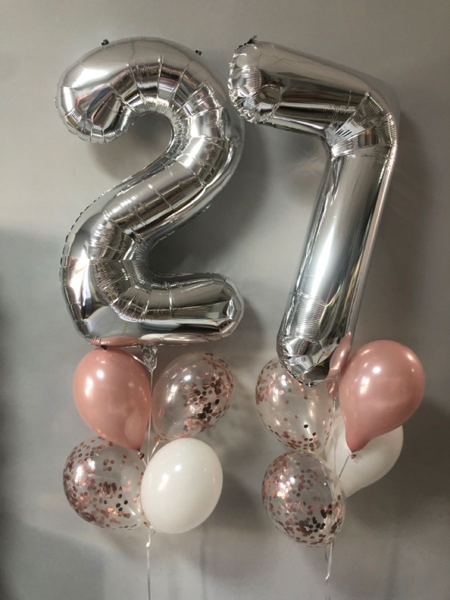 Balon din folie argintie, cifra aniversara 7, 80 cm