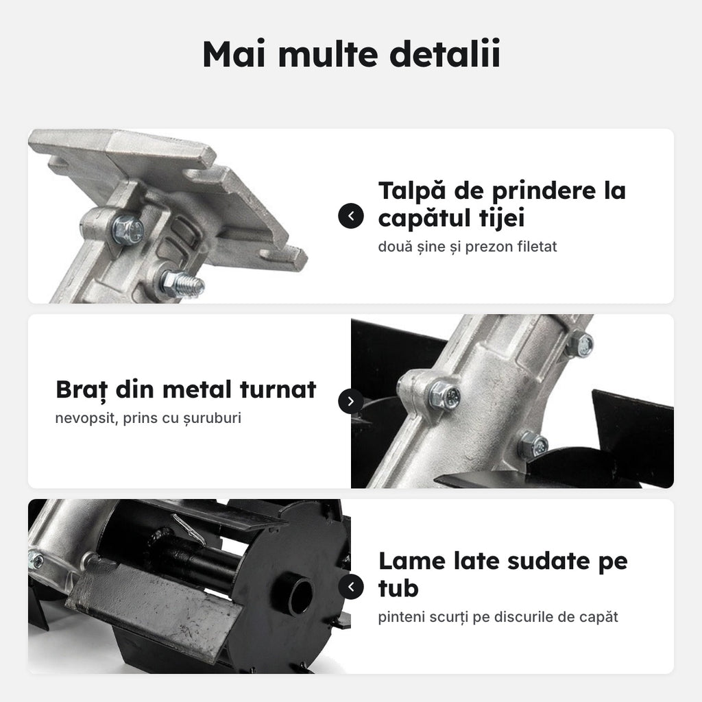 Adaptor de prășit cu 2 tamburi – Mai multe detalii