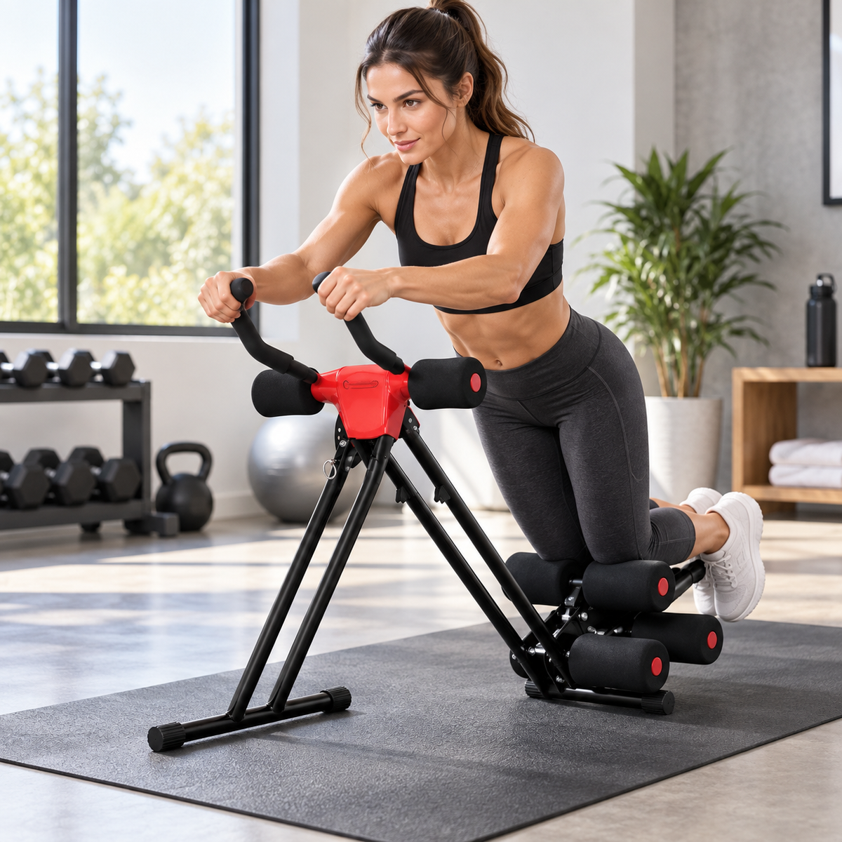 Aparat Fitness Pentru Abdomene, 5 Nivele Intensitate, Cadrul Metalic Stabil
