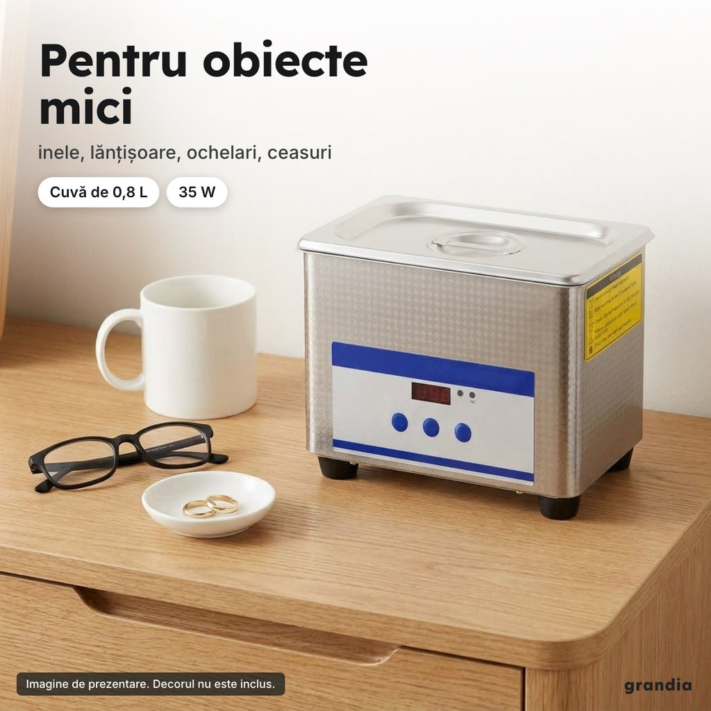 Aparat cu ultrasunete 0,8 L – Pentru obiecte mici