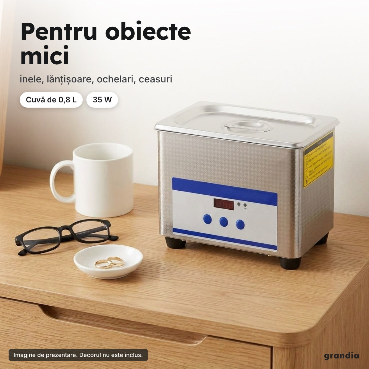 Aparat cu ultrasunete 0,8 L – Pentru obiecte mici
