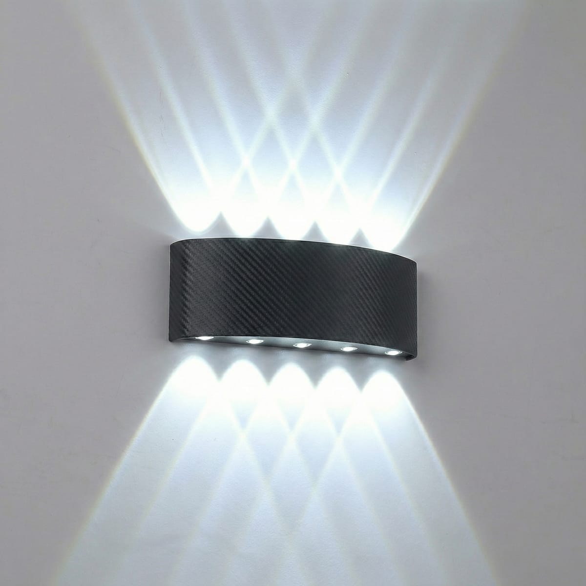 Aplica perete exterior LED 10W, neagra, lumina alb rece 1