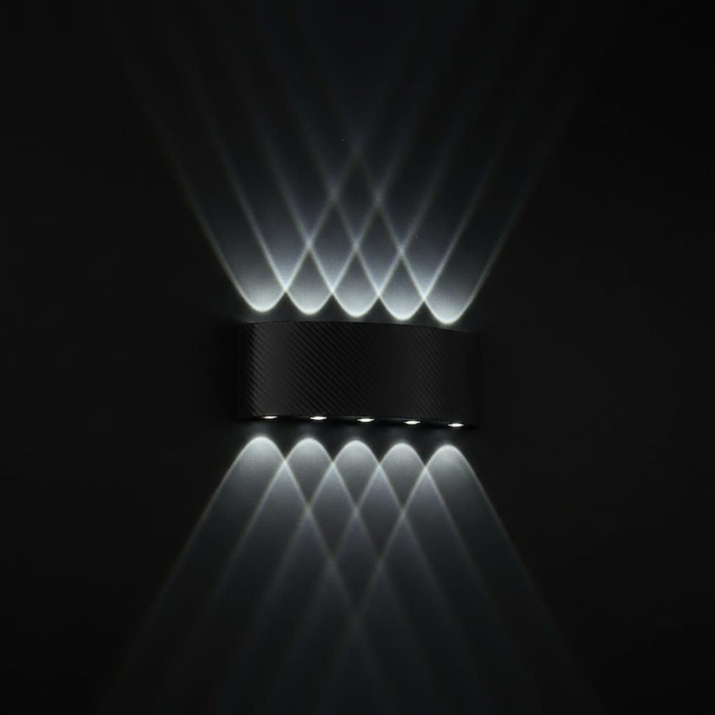 Aplica perete exterior LED 10W, neagra, lumina alb rece 3