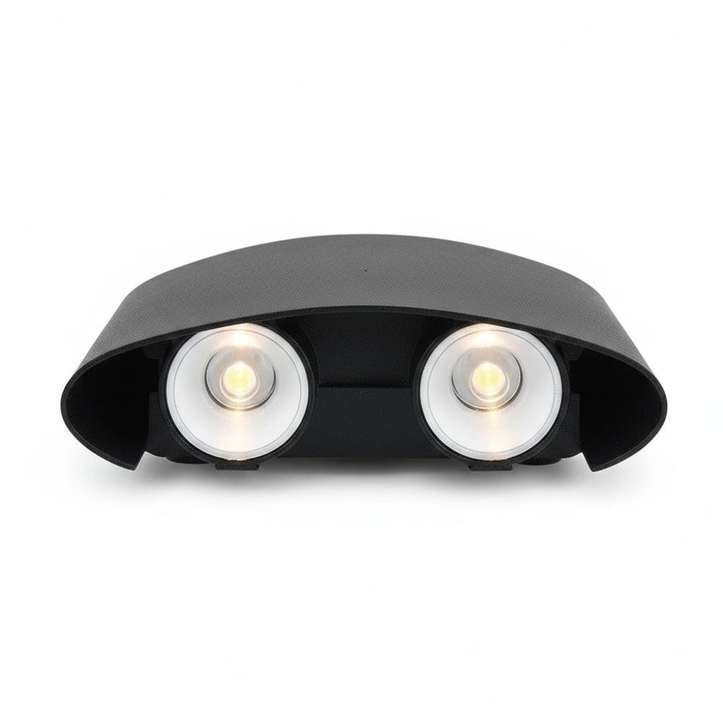 Aplica perete exterior LED 4W, finisaj negru, lumină alb cald, design modern 3