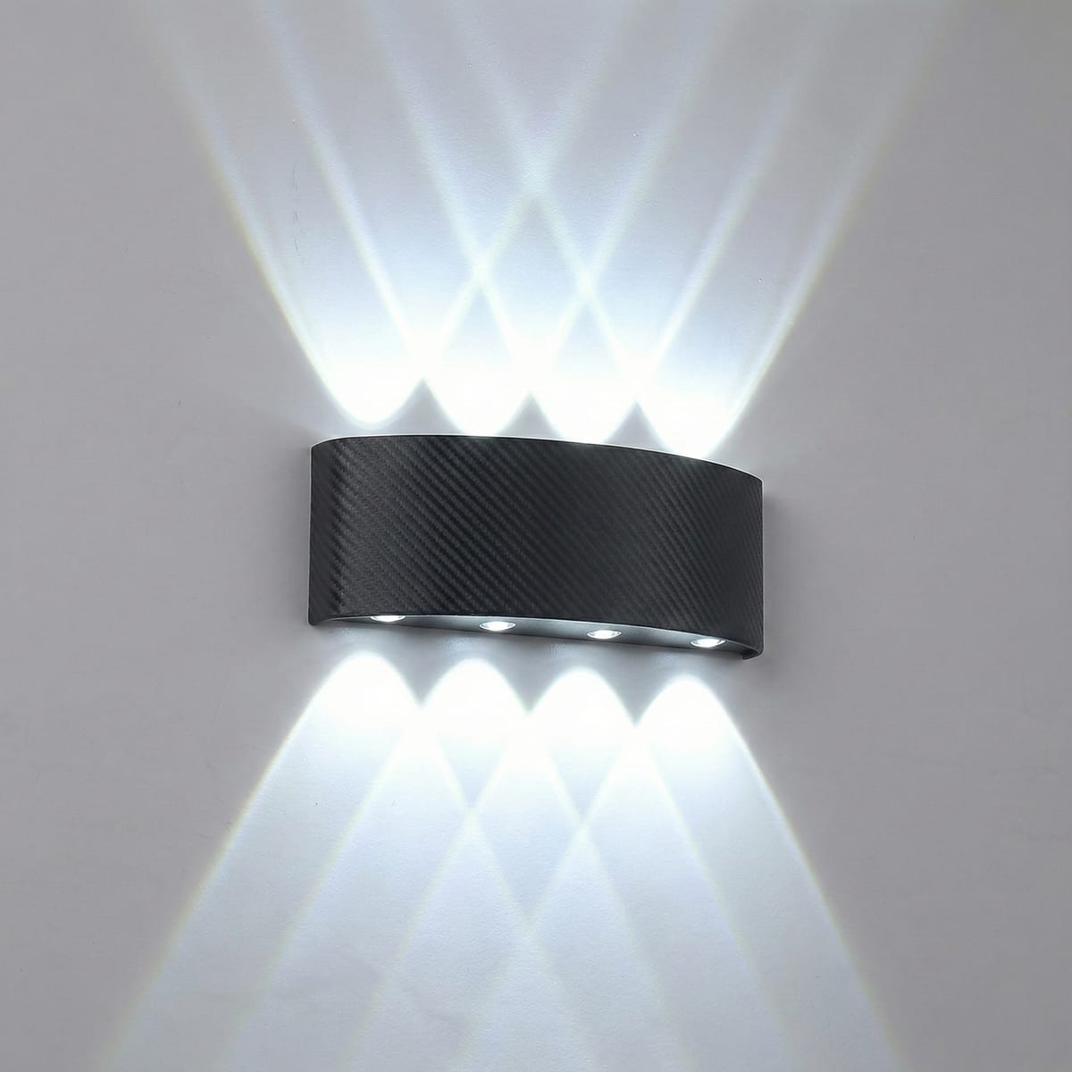 Aplica perete exterior LED 8W, finisaj negru, modern, culoare alb rece 1