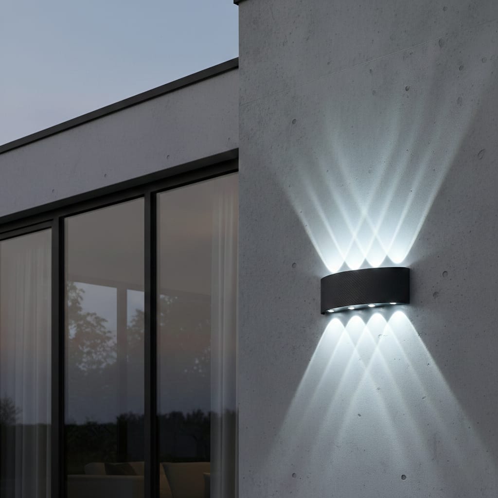 Aplica perete exterior LED 8W, finisaj negru, modern, culoare alb rece 2