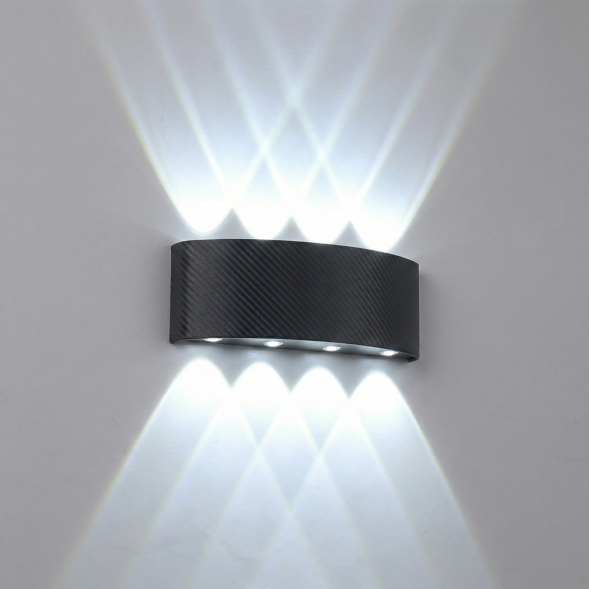 Aplica perete exterior LED 8W, finisaj negru, modern, culoare alb rece