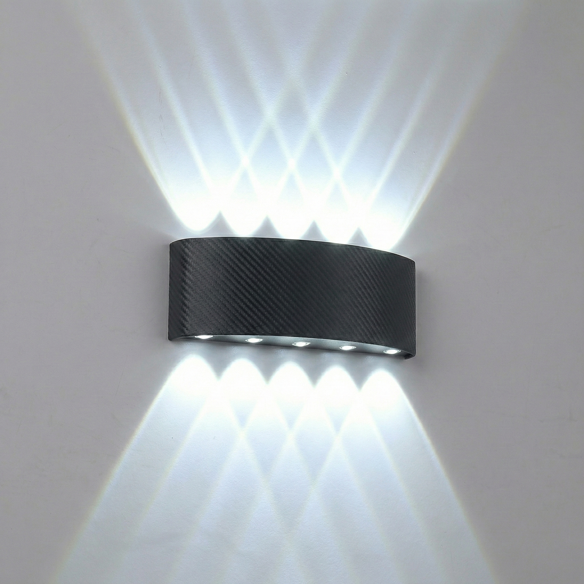 Aplica perete exterior LED 10W neagra lumina alb rece