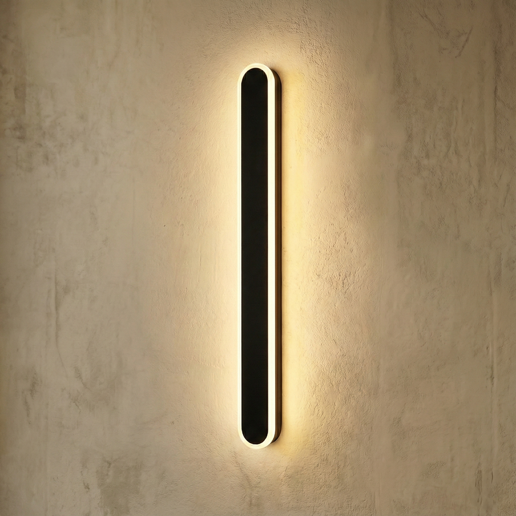 Aplica LED liniara 48W neagra, 60cm, pentru perete si tavan, design minimalist, echivalent 300W