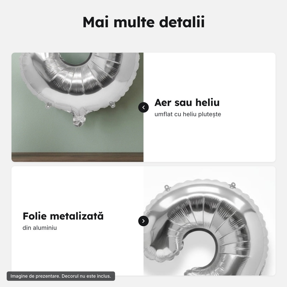 Balon folie argintie, cifra 3 – Mai multe detalii