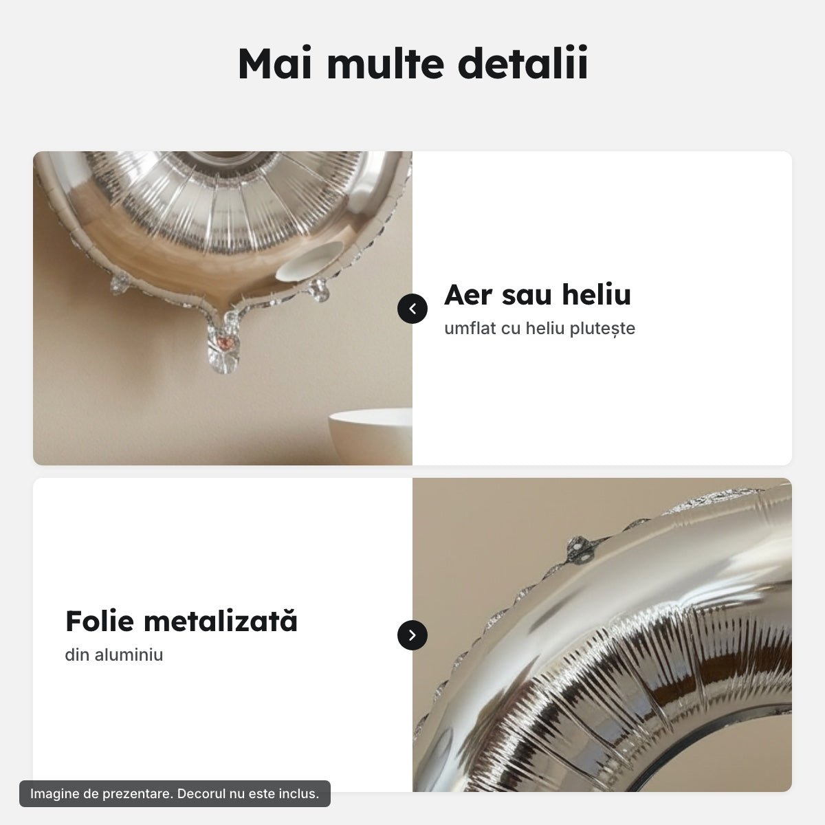 Balon folie argintie, cifra 6 – Mai multe detalii