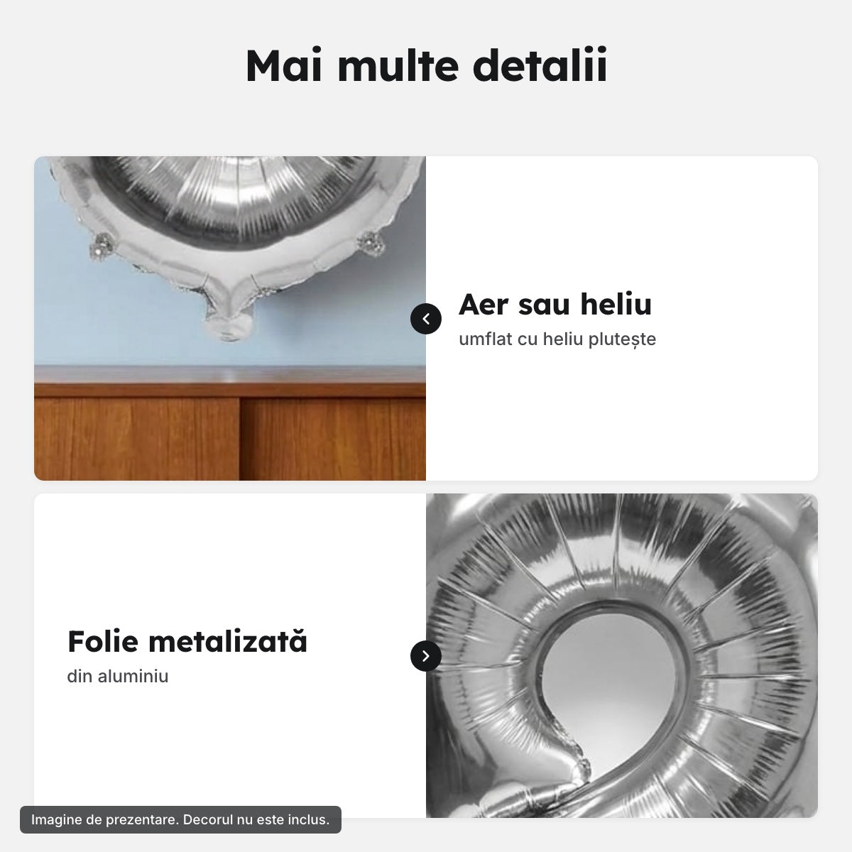 Balon folie argintie, cifra 8 – Mai multe detalii