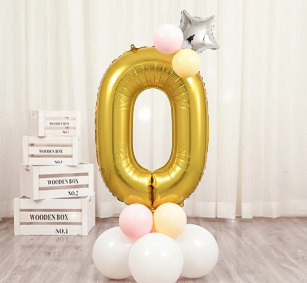 Balon din folie, cifra aniversara 0, 80 cm 2