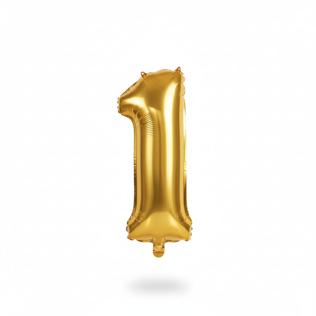 Balon din folie, cifra aniversara 1, 90 cm 1