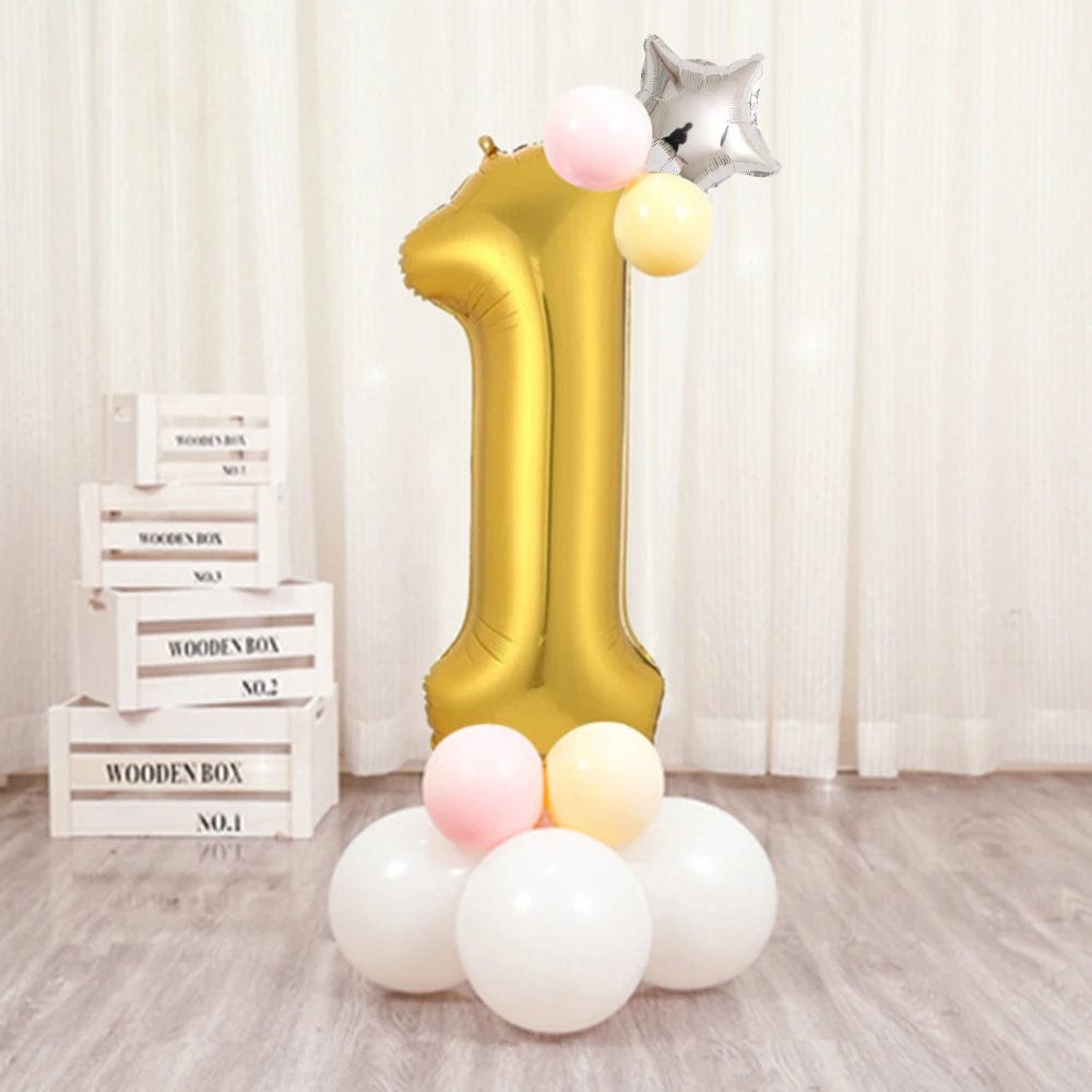 Balon din folie, cifra aniversara 1, 90 cm 2