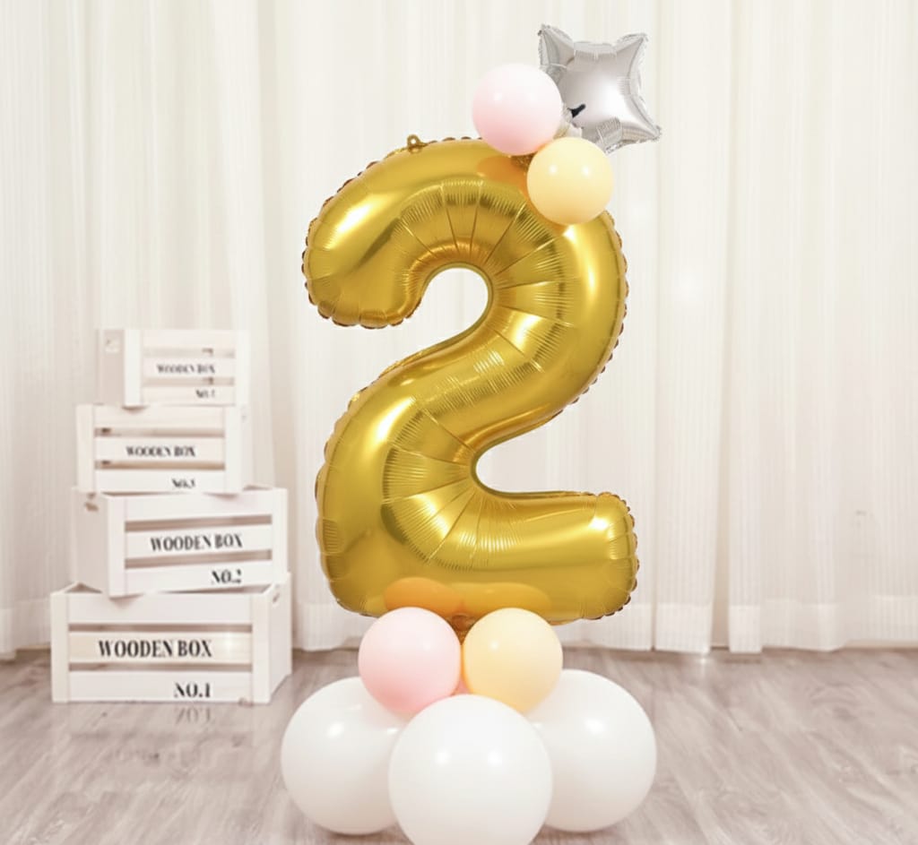 Balon din folie, cifra aniversara 2, 85 cm 2