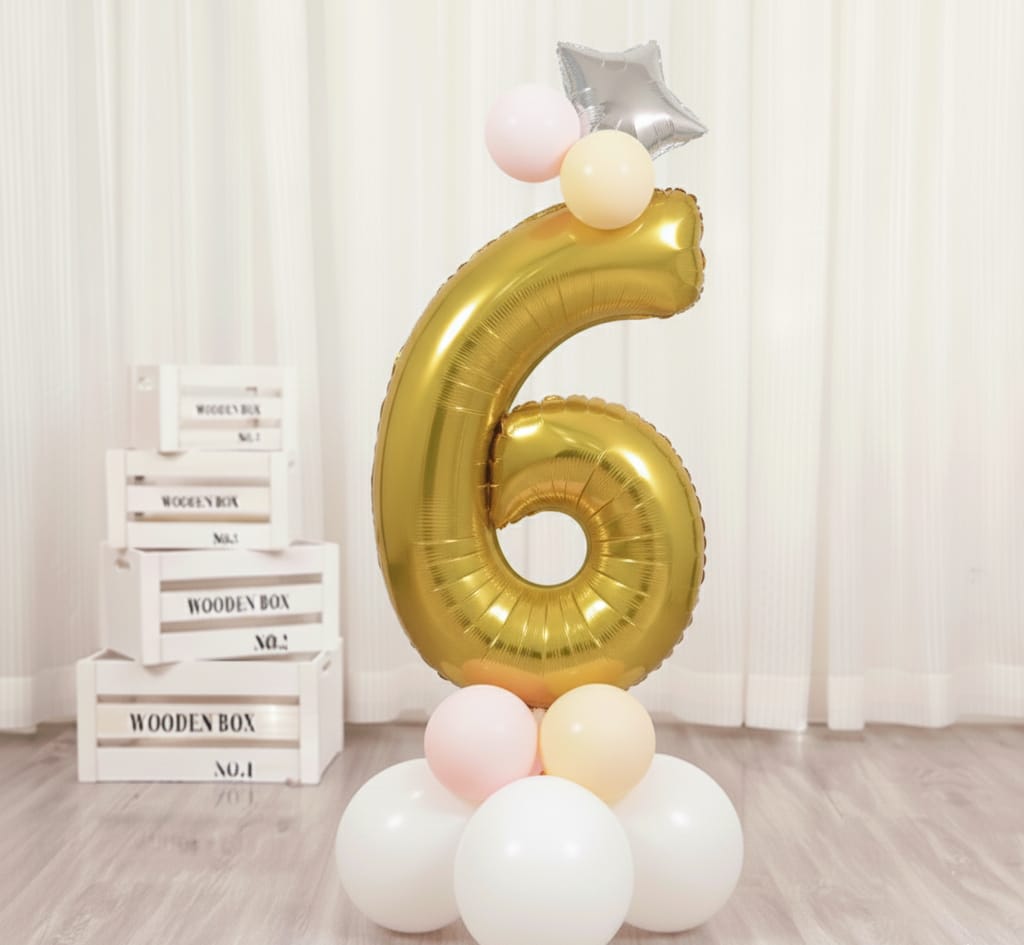 Balon din folie, cifra aniversara 6, 85 cm 2