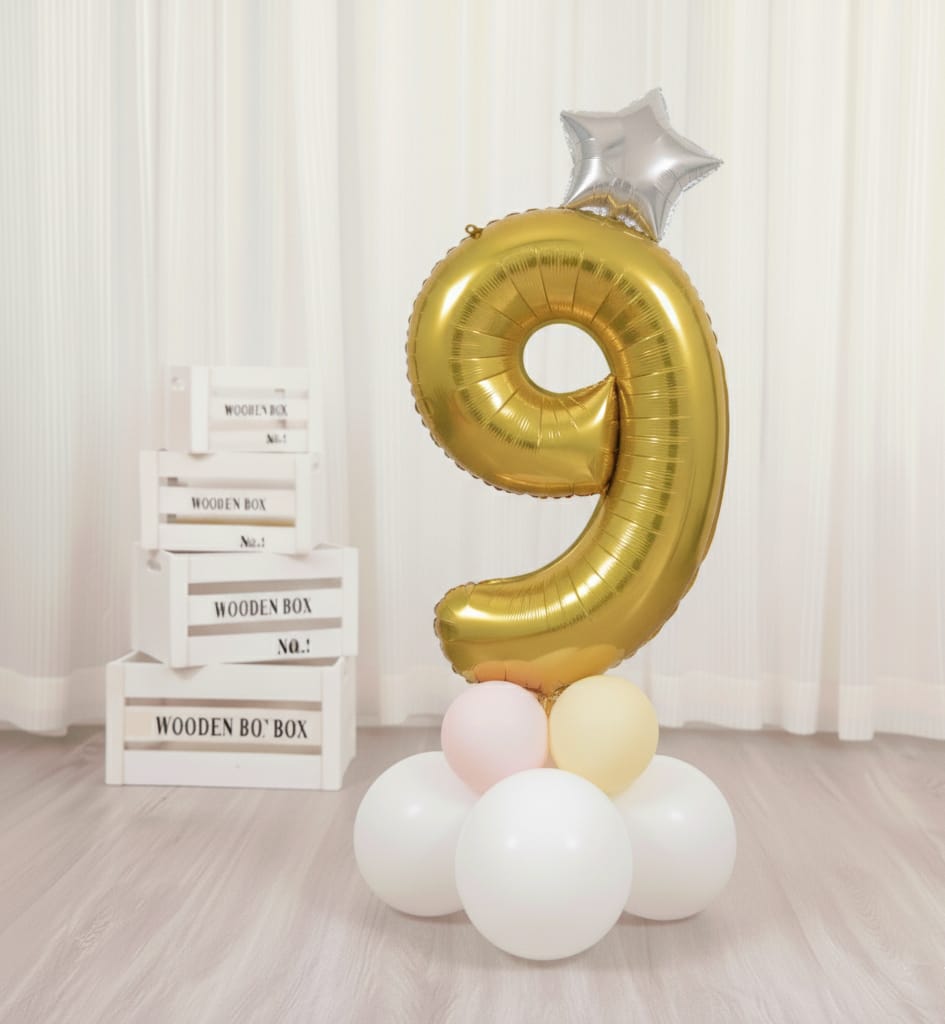 Balon din folie, cifra aniversara 9, 90 cm 2
