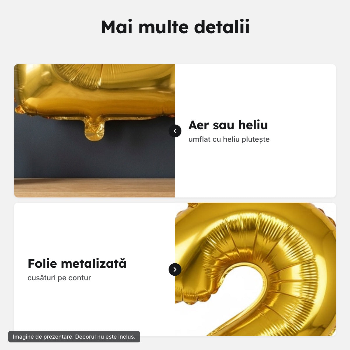 Balon folie aurie, cifra 2 – Mai multe detalii