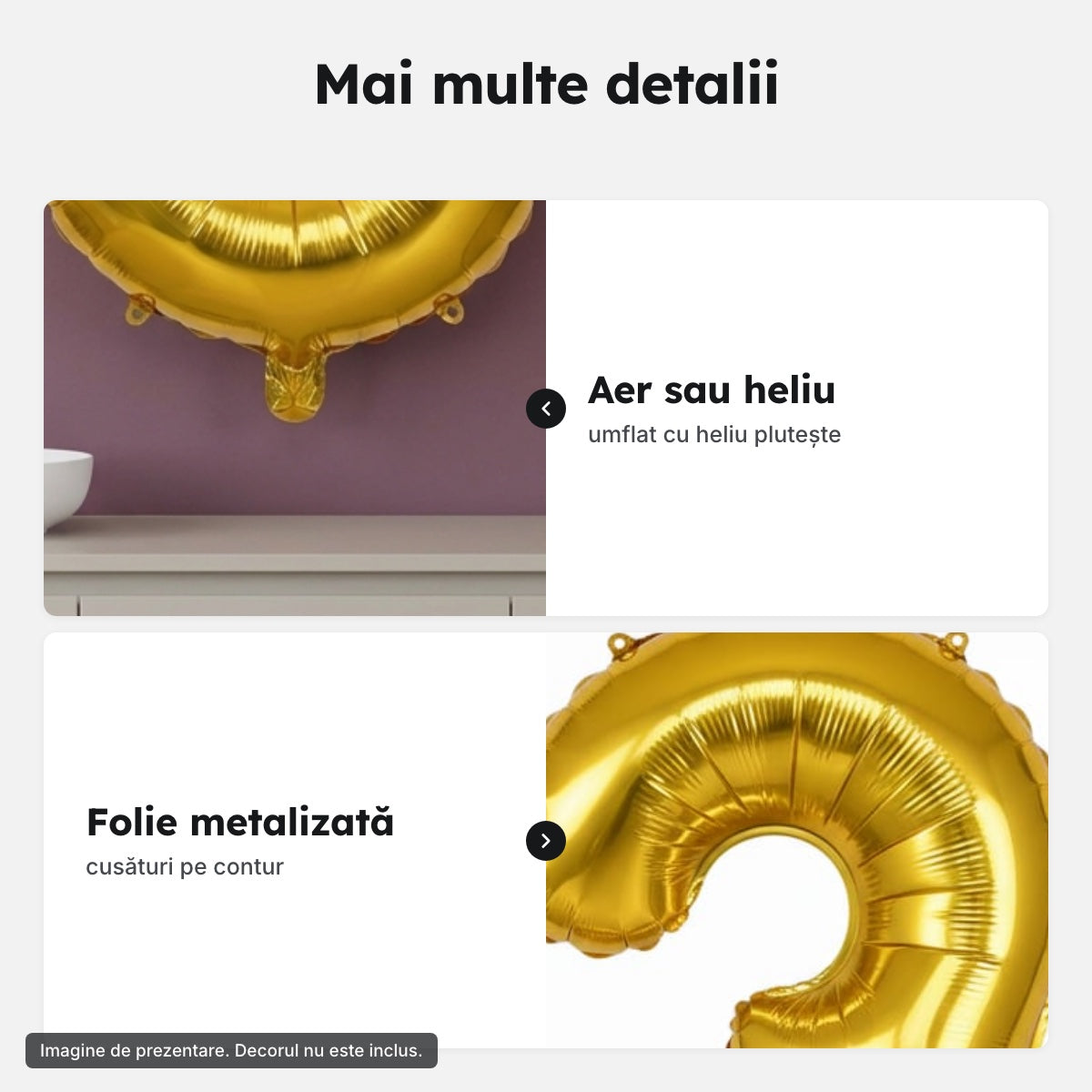 Balon folie aurie, cifra 3 – Mai multe detalii