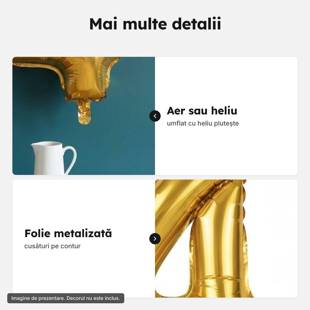 Balon folie aurie, cifra 4 – Mai multe detalii