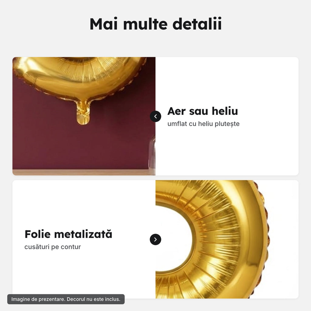 Balon folie aurie, cifra 5 – Mai multe detalii