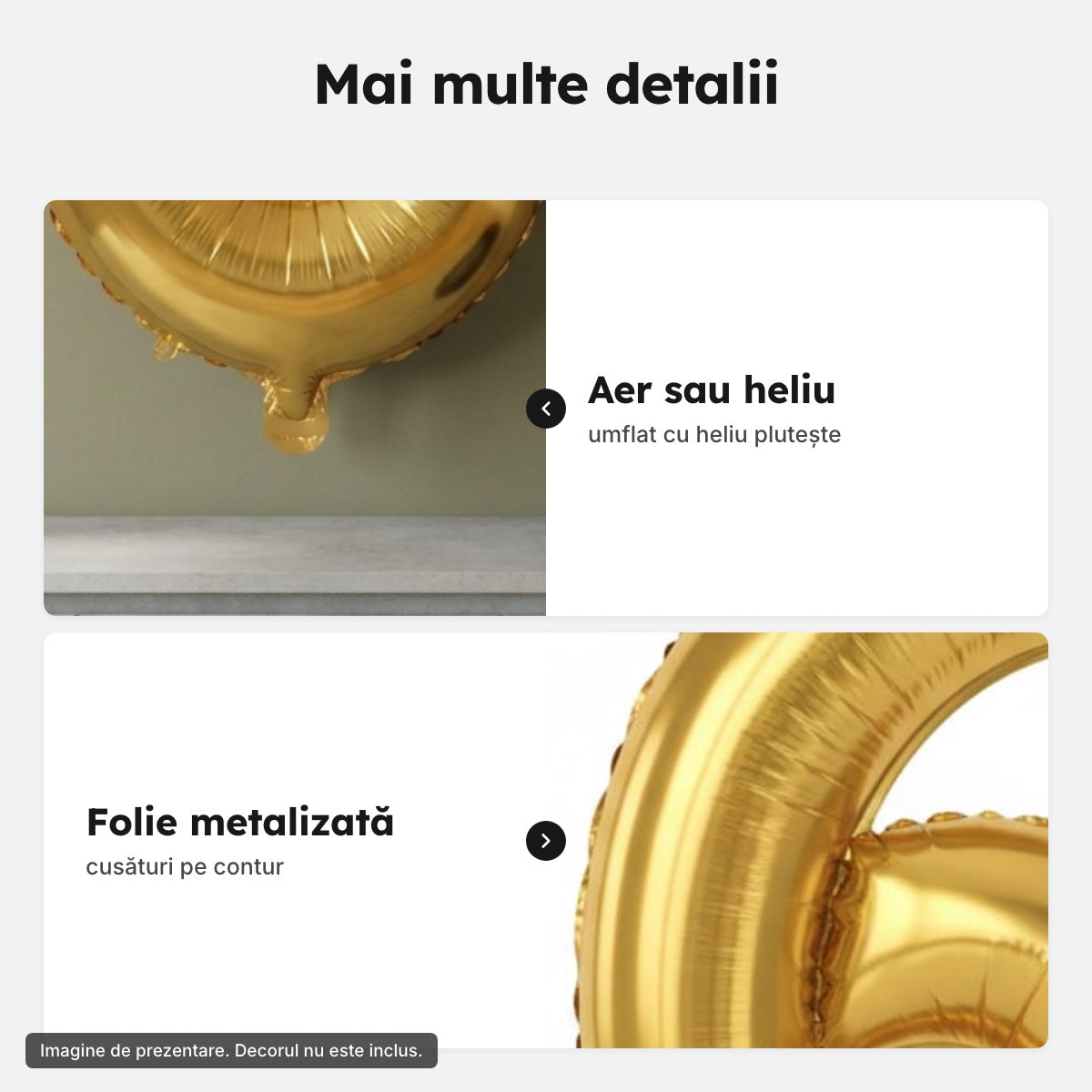 Balon folie aurie, cifra 6 – Mai multe detalii