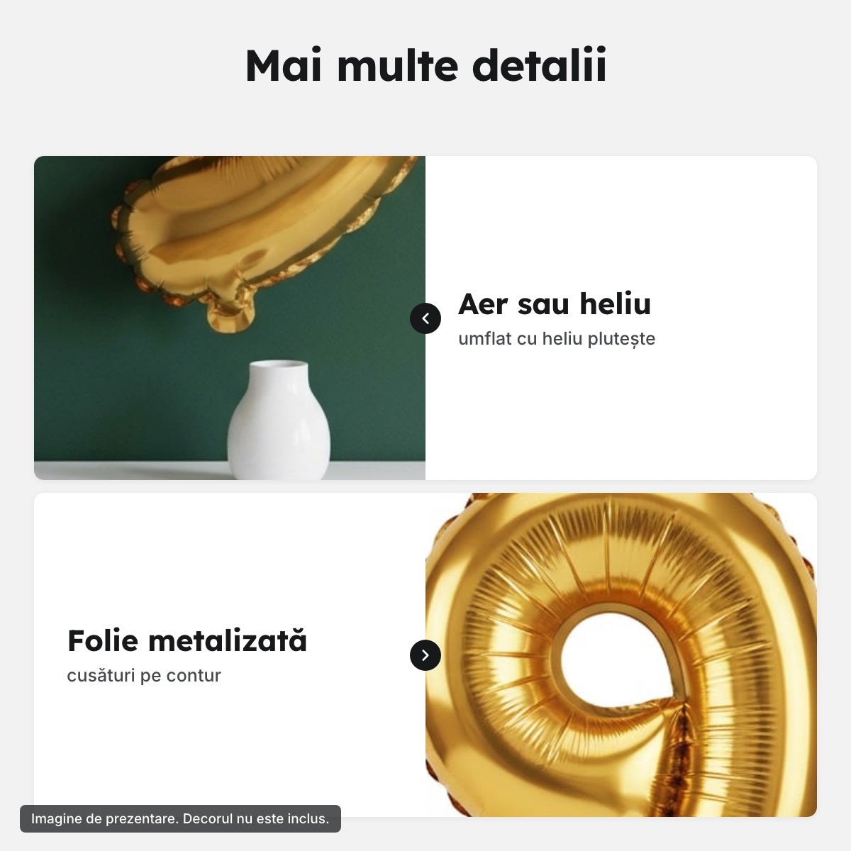 Balon folie aurie, cifra 9 – Mai multe detalii