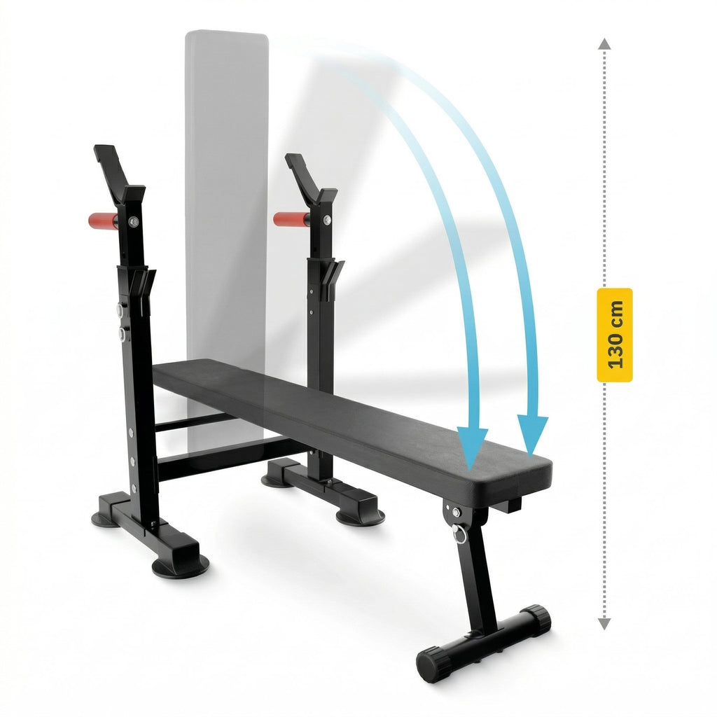Banca de Haltere Pliabila cu Suport PRO+, Negru, Sarcina Maxima 230kg 2