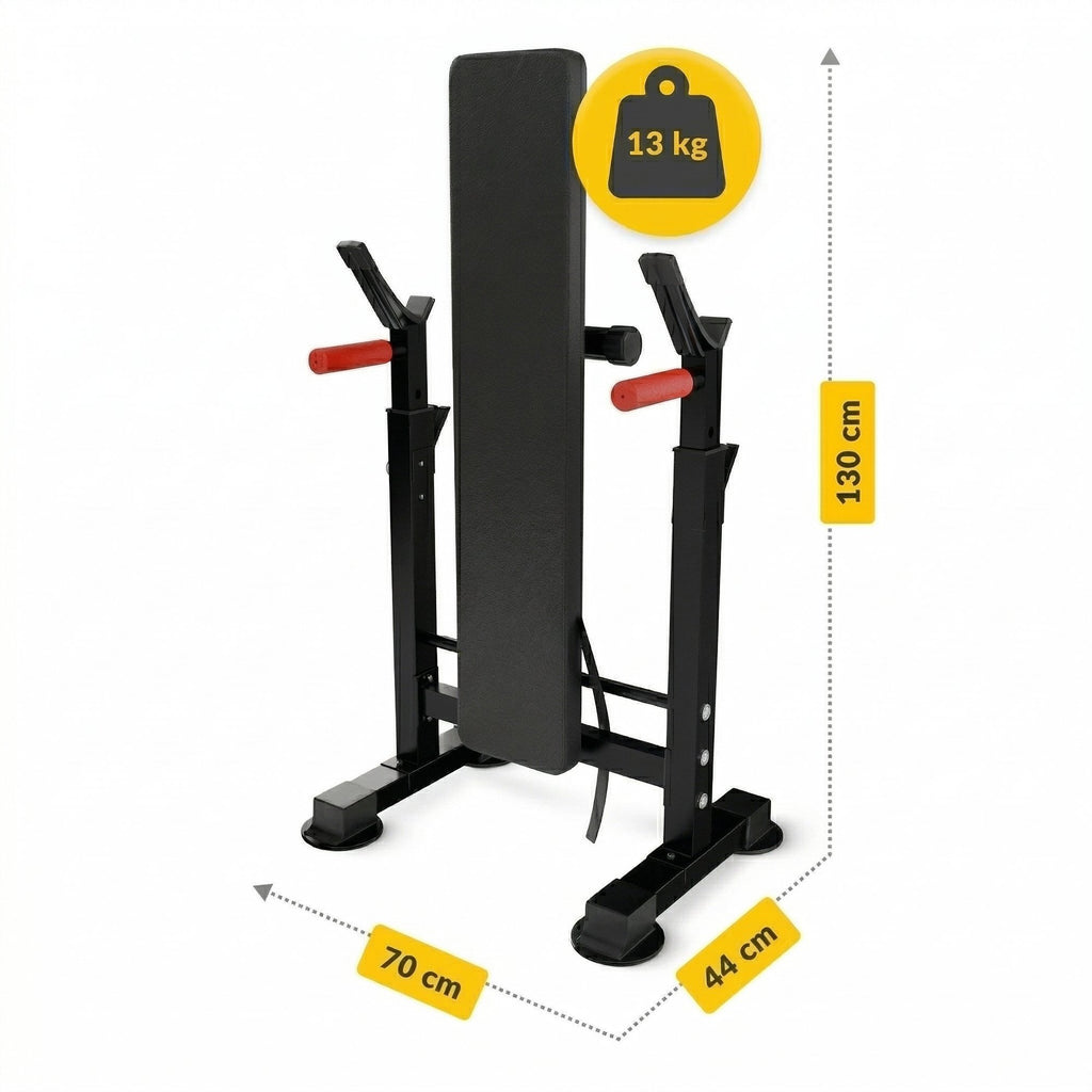 Banca de Haltere Pliabila cu Suport PRO+, Negru, Sarcina Maxima 230kg 3