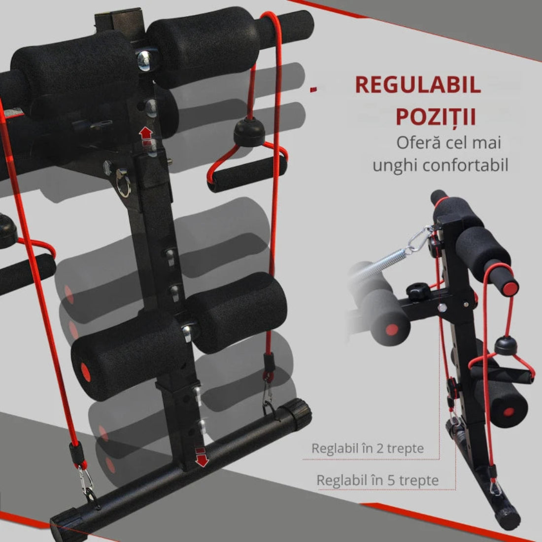 Banca Fitness Multifunctionala si Reglabila – Structura din Otel, 136 cm 1