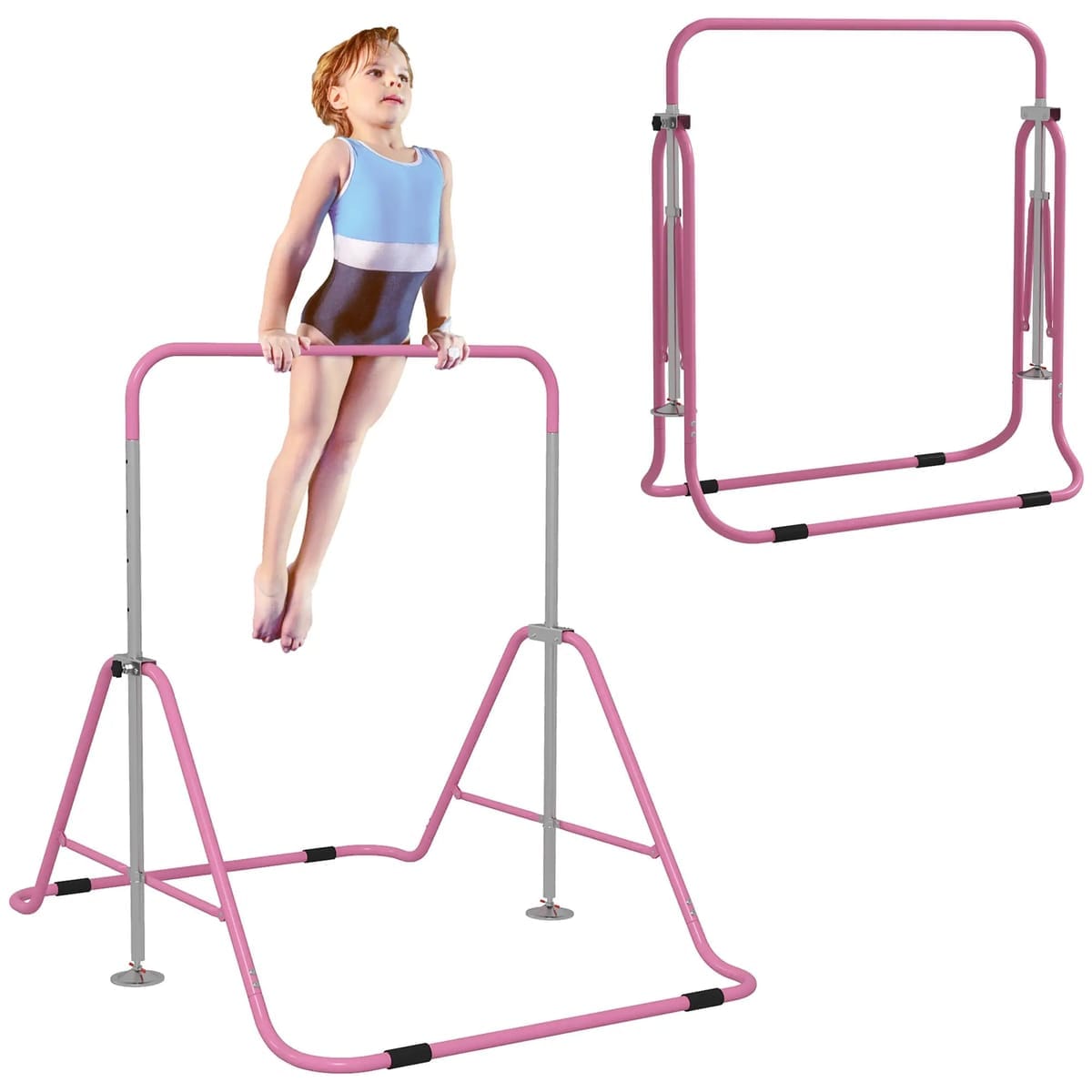 Bara de Tractiuni Pliabila pentru Copii, Inaltime Reglabila, Otel Robust, 148 x 105 x 88 cm 4